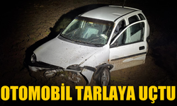 Otomobil tarlaya uçtu!