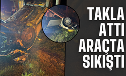 Takla Atan Otomobilde Sıkışan Sürücü Kurtarıldı