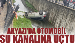 Akyazı’da Otomobil  Su Kanalına Uçtu!
