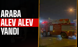 Aracın motor kısmından çıkan yangın korkuttu!