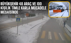 Büyükşehir 48 araç ve 100 kişilik timle karla mücadele mesaisinde