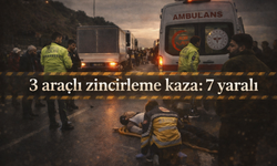 Komşuda 3 araçlı zincirleme kaza: 7 yaralı