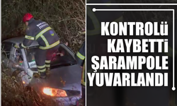 Kontrolü kaybetti şarampole yuvarlandı!