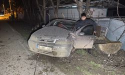 Kontrolden çıkan otomobil ağaca çarptı: 4 yaralı