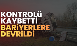 TEM Otoyolu Hendek Mevkiinde Tır Devrildi