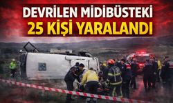 Midibüs Devrildi: 25 Kişi Yaralandı
