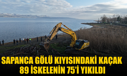 Sapanca Gölü kıyısındaki kaçak 89 iskelenin 75’i yıkıldı