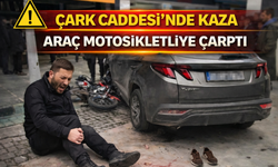 Çark Caddesi’nde Kaza: Araç Motosikletliye Çarptı, 1 Yaralı