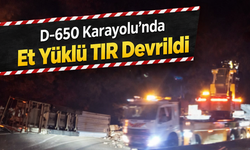D-650 Karayolu’nda Et Yüklü TIR Devrildi: Yol Saatlerce Kapalı Kaldı