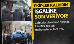 Ekipler kaldırım işgaline son veriyor
