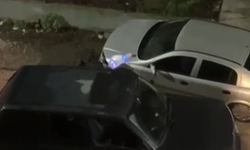 Araçlara çarpıp levye ile zarar verdi, çiçek bırakıp kaçtı