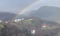 Saitabat Mahallesi’nde Yağmur Sonrası Gökkuşağı Hayran Bıraktı
