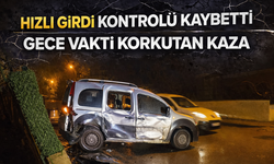 Sokağa hızlı giren araç kaza yaptı!