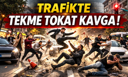 Taksi Şoförü ile Motosikletli Tekme Tokat Birbirine Girdi