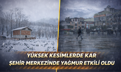 Yüksek kesimlerde kar, şehir merkezinde yağmur etkili oldu