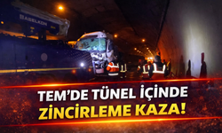 TEM'de tünel içinde zincirleme kaza!