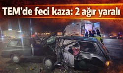 TEM'de Feci Kaza: Bariyerlere Çarpan Otomobilde 2 Kişi Ağır Yaralandı