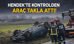 Hendek’te kontrolden çıkan araç takla attı!