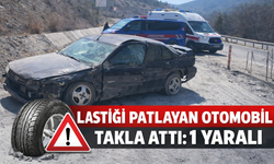 Lastiği patlayan otomobil takla attı: 1 yaralı