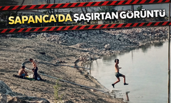 Sapanca'da şaşırtan görüntü