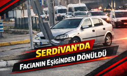 Kontrolden Çıkan Otomobil Trafik Levhalarını Biçti