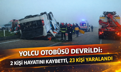 Yolcu otobüsü devrildi: 2 kişi hayatını kaybetti, 23 kişi yaralandı