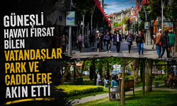 Güneşli havayı fırsat bilen vatandaşlar park ve caddelere akın etti