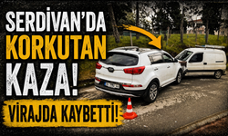 Serdivan'da korkutan kaza: Virajda kontrolünü kaybetti