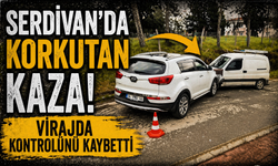 Serdivan'da korkutan kaza: Virajda kontrolünü kaybetti