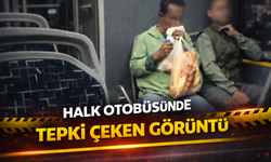 Halk otobüsünde tepki çeken görüntü
