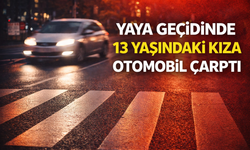 Yaya geçidinden geçen 13 yaşındaki çocuğa araba çarptı!