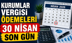 Kurumlar Vergisi Beyanname ve Ödeme İçin 30 Nisan Son Gün