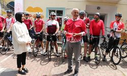 Bisikletçilerin Selanik'ten Samsun'a taşıdığı 'Ata toprağı' Tekirdağ'a ulaştı