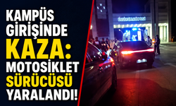 Kampüs Girişinde Kaza: Motosiklet Sürücüsü Yaralandı