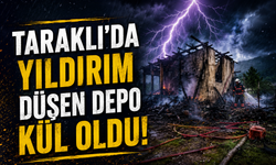 Taraklı’da yıldırım düşen depo kül oldu
