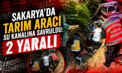 Tarım aracı su kanalına savruldu: 2 yaralı
