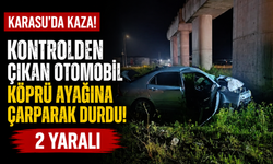 Kontrolden çıkan otomobil köprü ayağına çarparak durdu: 2 yaralı