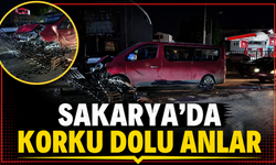 Adapazarı’nda facianın eşiğinden dönüldü! Yolcu minibüsü refüje çıktı