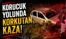 Korucuk yolunda korkutan kaza!