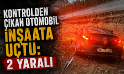Kontrolden çıkan otomobil inşaata uçtu: 2 yaralı