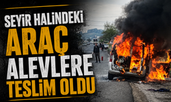 Seyir halindeki araç alevlere teslim oldu