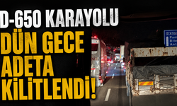D-650 Karayolu Dün Gece Adeta Kilitlendi! Yol Çalışması Trafiği Durdurdu