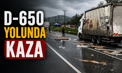 D-650'de tır kazası!