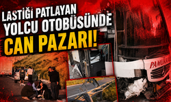 Lastiği patlayan yolcu otobüsünde can pazarı