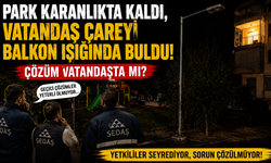 Park Karanlıkta Kaldı, Vatandaş Çareyi Balkon Işığında Buldu