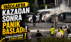 Yağcılar'da kazadan sonra panik başladı! Herkes kaçarken o tüple girdi