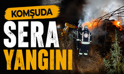 Komşuda sera yangını: 800 saman balyası küle döndü