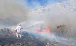 Çanakkale'de tarım arazisinde çıkan yangına müdahale ediliyor