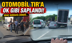 Otomobil TIR’a Ok Gibi Saplandı! Araç Hurdaya Döndü...