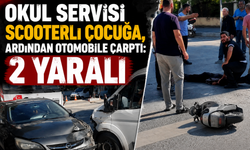 Okul servisi scooterle çocuğa ardından otomobile çarptı